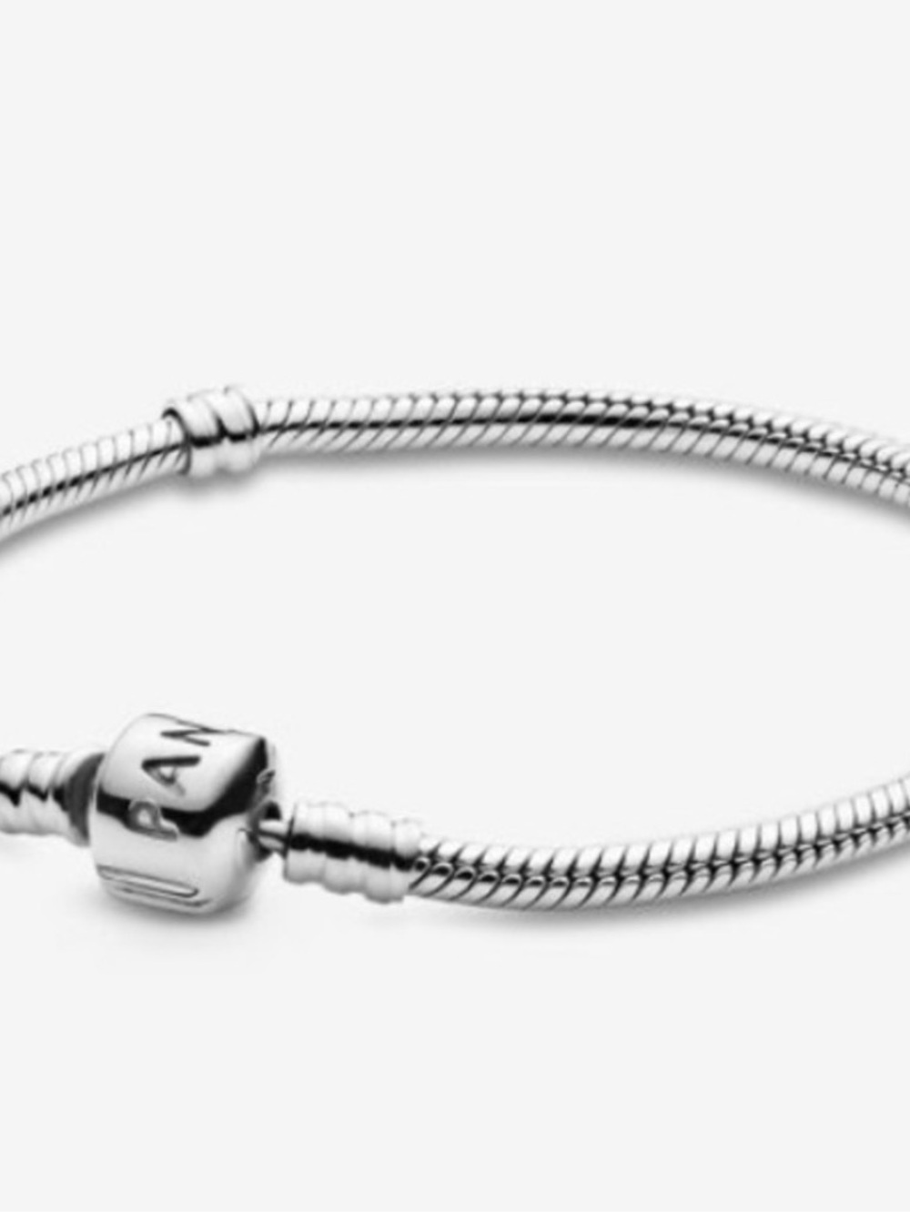 Pandora Sterling Silver Snake Chain Charm Bracelet